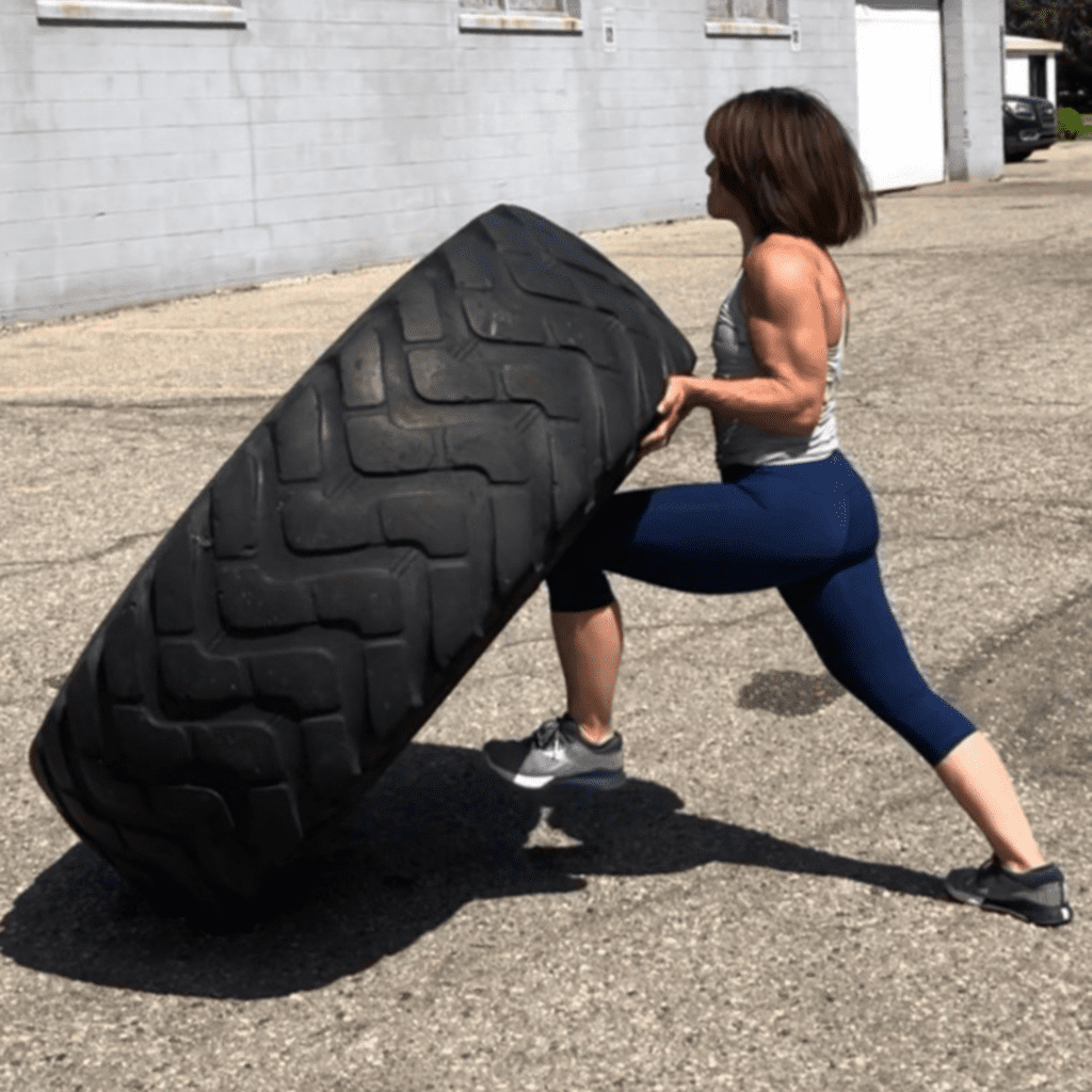 Woman Flipping Tire