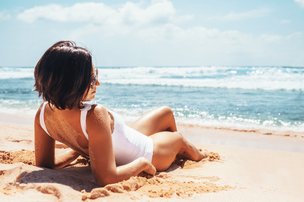 A Woman Sunbathing